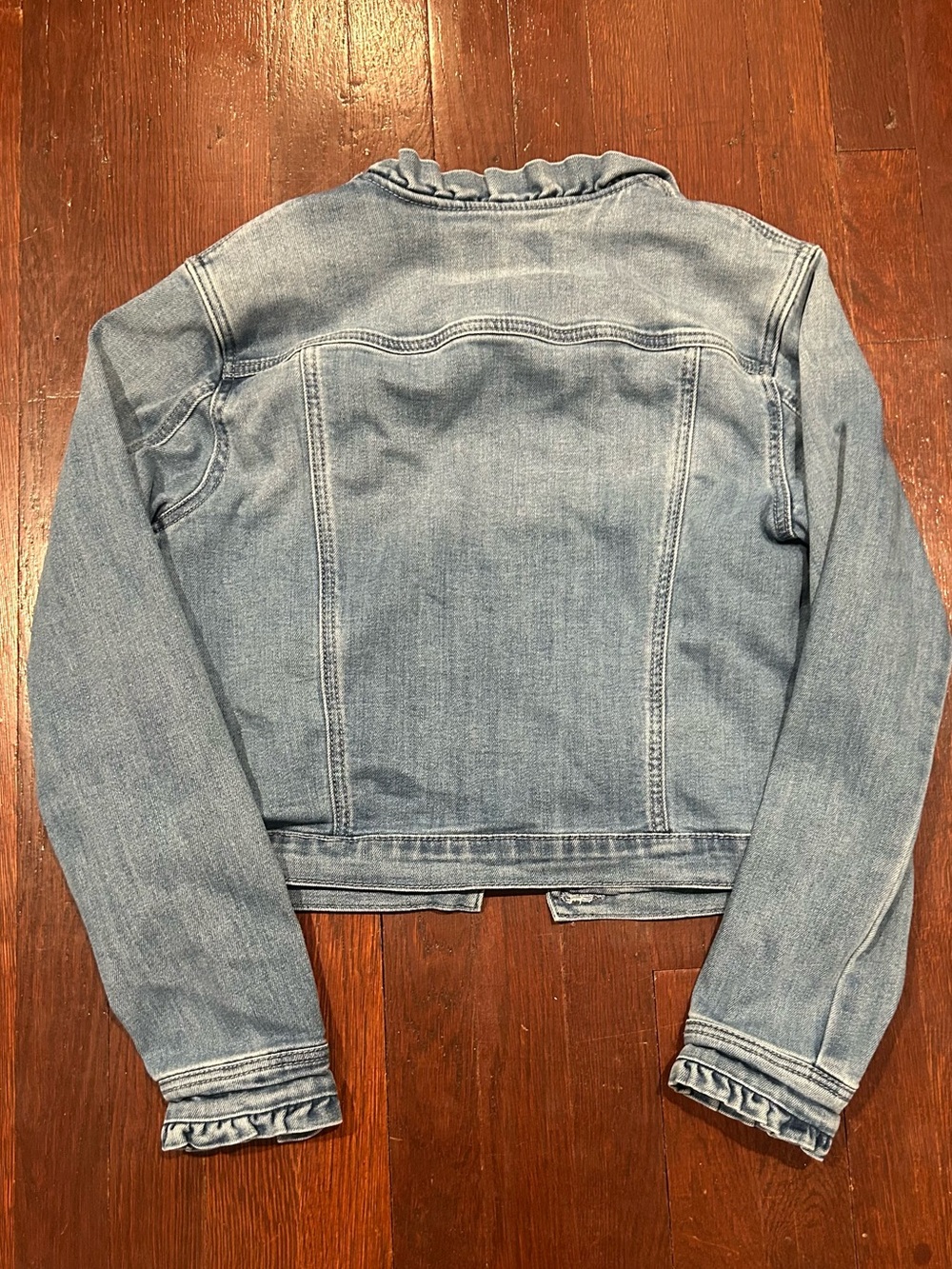 Draper James Light Blue Ruffle-Collar Denim Jacket - Picture 3 of 3